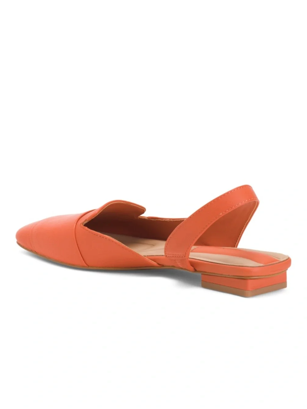Franco Sarto Orange Leather Tegan Slingback Flats NWT - Picture 2 of 3